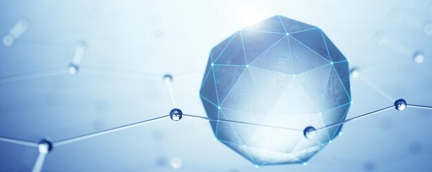 Glass network structure Internet background Blockchain technology Network structure background Artificial intelligence Machine learning Data background 3d render