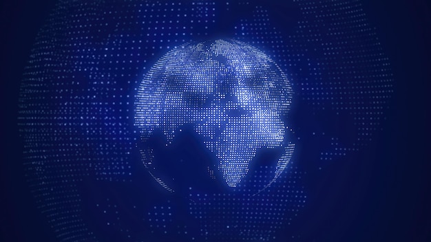 Global technology world map flat Earth globe worldmap icon 3d render backgroung