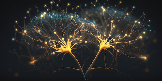 Glowing Neurons Generative AI