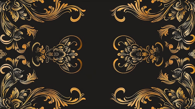 gold border on black background