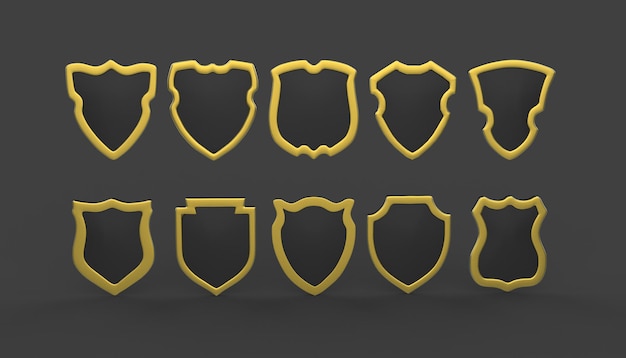 Gold Shield Collection for Badges and Emblems