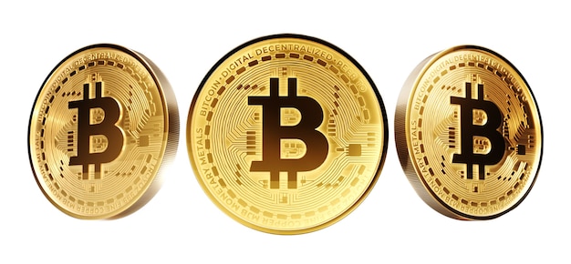 golden coin with bitcoin sign
