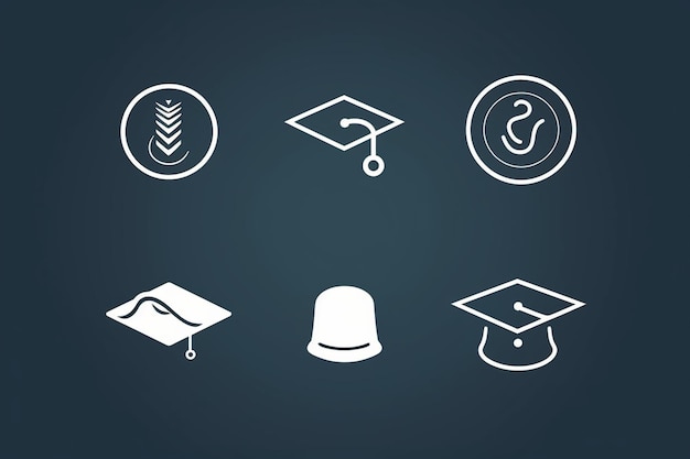 Graduation cap icon line and glyph version student hat outline and filled vector sign Academic ca