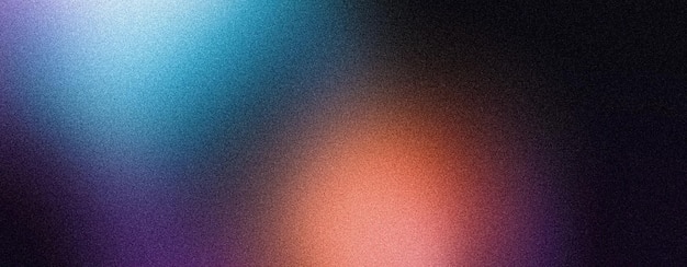 Grainy gradient background blue orange purple abstract glowing color shape black backdrop noisy texture dark banner poster header design
