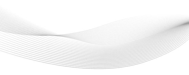 Gray abstract background with a glowing wave shiny moving lines design element on a white background