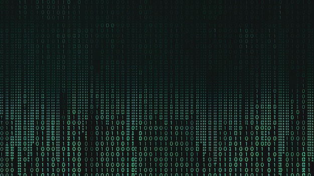 Green binary code on a dark background The concept of coding and programming
