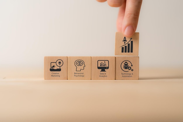 Growth hacking concept A modern approach to marketing combining creativity and technical savvy to rapidly increase business growth Using digital tools data driven and automation to drive growth