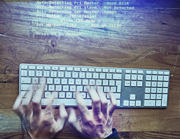 Hacker hands and cyber security password and website access Digital online cybercrime and data protection programming virus for internet web technology or person with network system for phishing