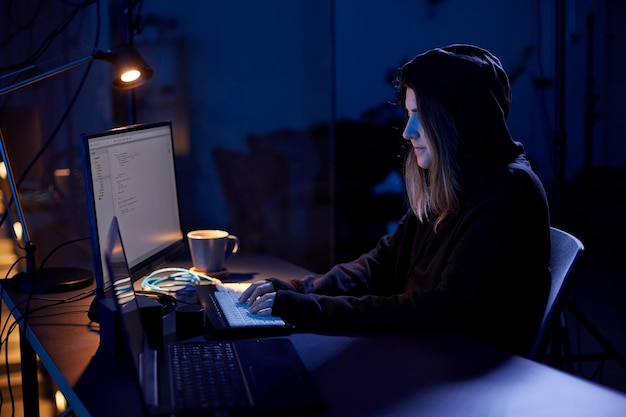 hacker using computer virus for cyber attack