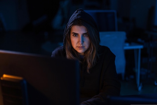 hacker using computer virus for cyber attack