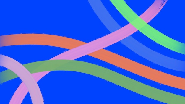 Handdrawn Abstract FullColor Paint Brush Strokes on a Blue Background