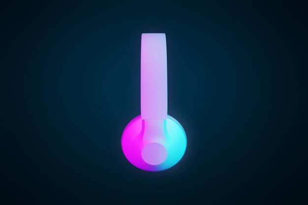 Headphones 3d illustration on dark background