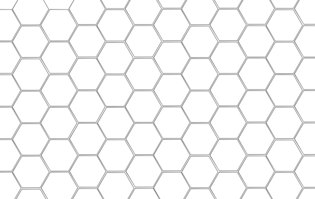 Hexagon geometric grid pattern isolated on white background with clipping path illustration