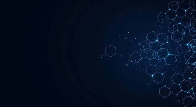 Hexagonal Network on Dark Background