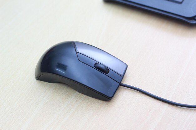 High angle view of computer mouse on table