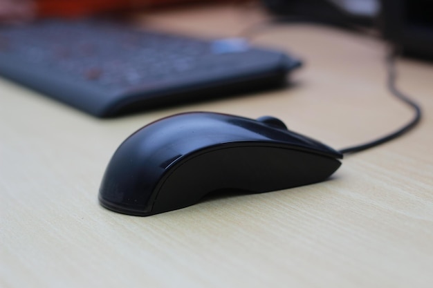 High angle view of computer mouse on table