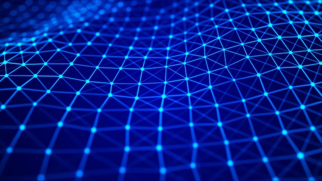 Hiukkasaalto. Abstrakti tausta, jossa on dynaaminen aalto. Big data