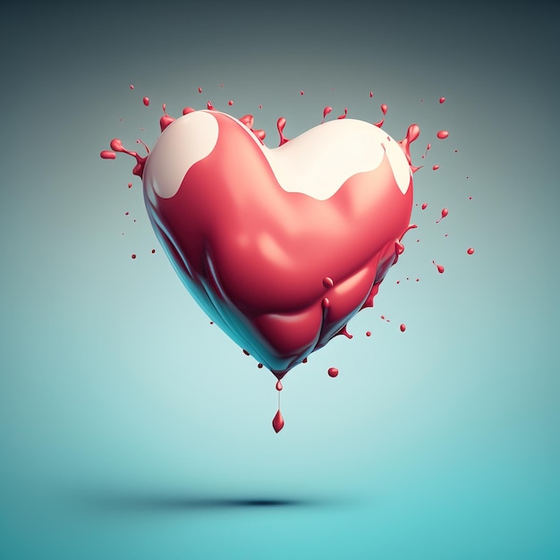 Holiday illustration of flying bunch of blue balloon hearts happy valentines daygenerative ai