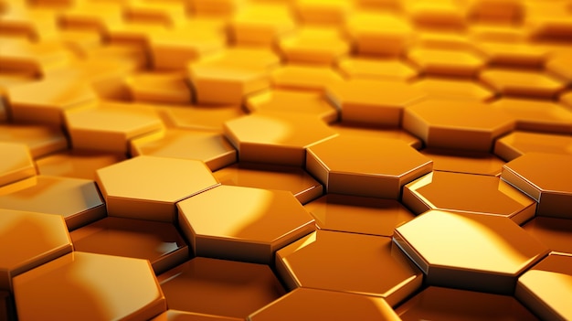 Honeyomb yellow orange abstract 3d hexagon background
