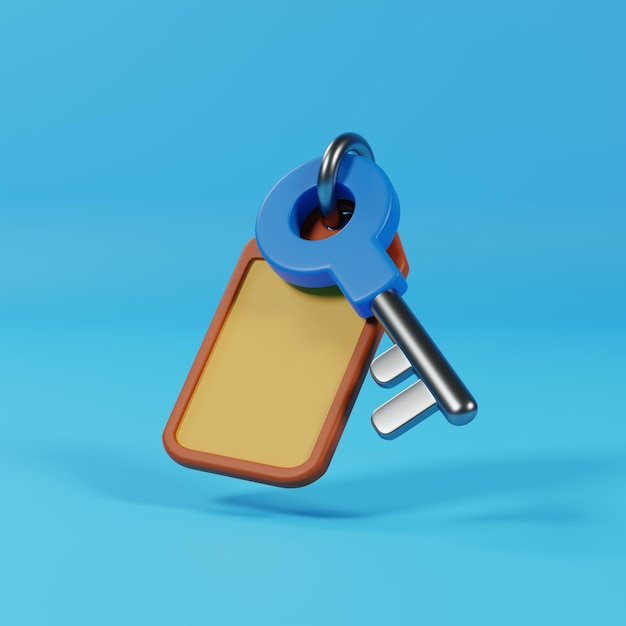 Hotel Key for Travelers and Guests 3D Render