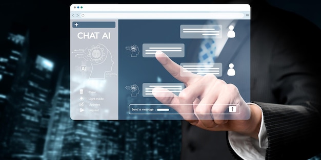 Human interact with AI artificial intelligence virtual assistant EIDE