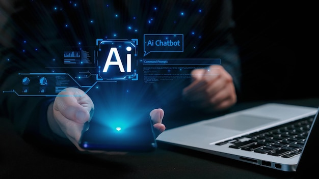 Human interact with AI artificial intelligence virtual assistant UUID