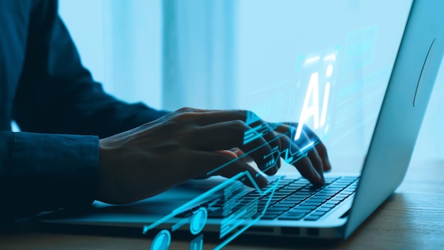 Human interact with AI artificial intelligence virtual assistant UUID