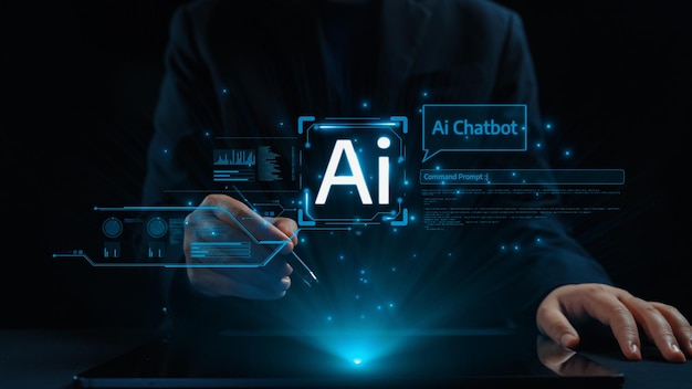 Human interact with AI artificial intelligence virtual assistant UUID