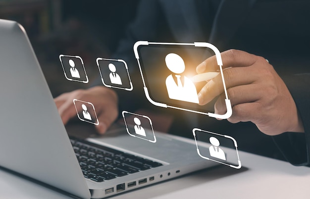 Human Resource Management concept Put the right man in the right job Recruitment management
