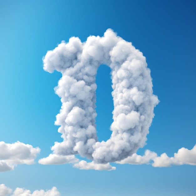 Hyperrealistic Rendering Of Clouds Shaped As The Number Hundred