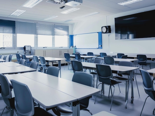 illustration of a modern clean class room school