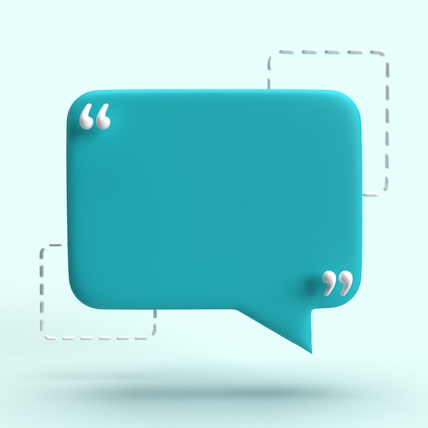 Illustration of speech bubble 3D render minimal concept