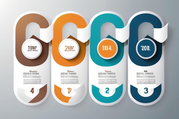 Infographics elements with 4 steps for presentation concept graph of business planning