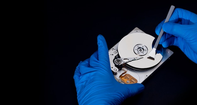 Inside of internal harddrive hdd