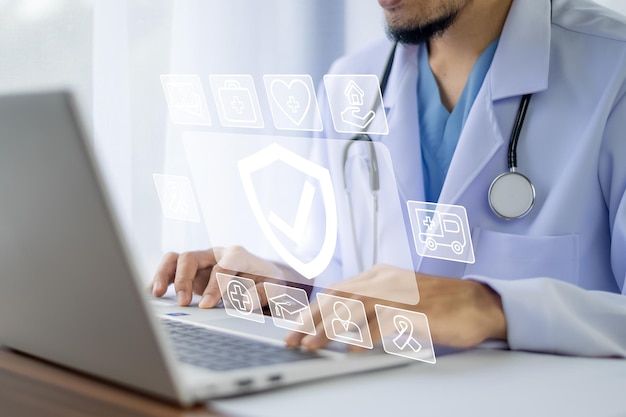 Insurance online application concept