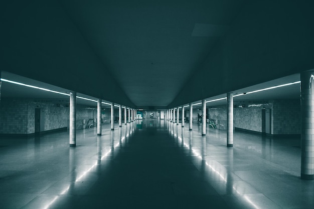 interior of empty subway