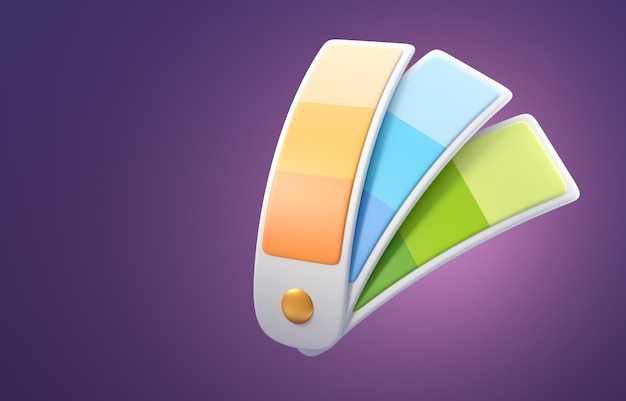 Isolated Color Palette 3D Illustration