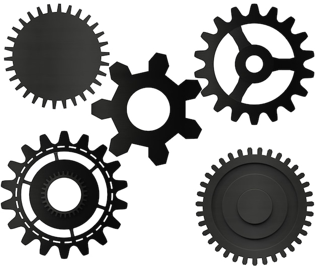 Isolated mechanical gear part of a mechanism