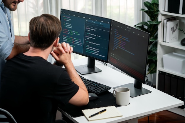 It developers discussing online software development information sellable