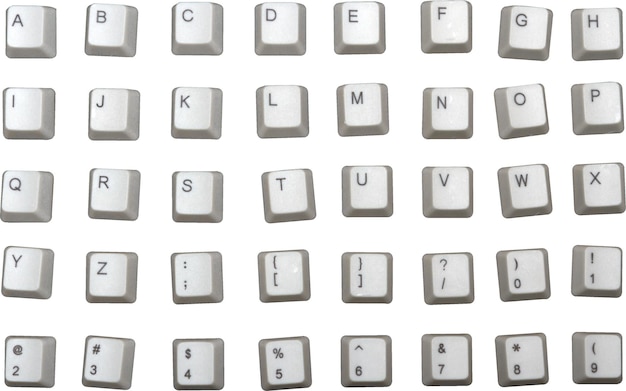 Keyboard Keys Letters, Symbols and Numbers