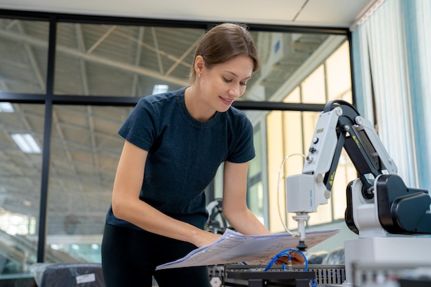 Korkean teknologian robottikäsi, jossa on tekoälyn suoritin sisällä