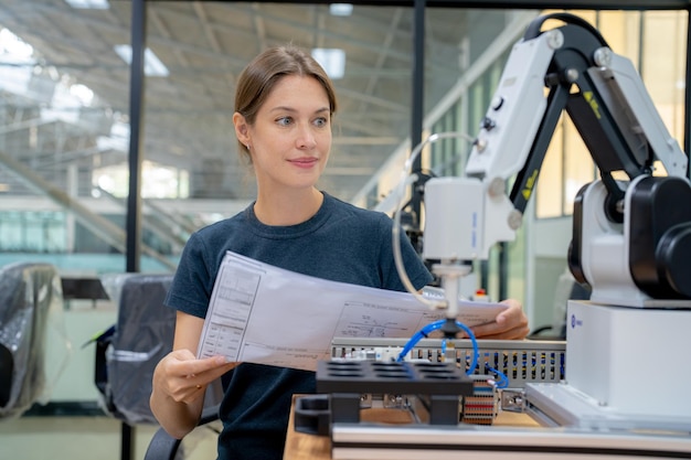 Korkean teknologian robottikäsi, jossa on tekoälyn suoritin sisällä