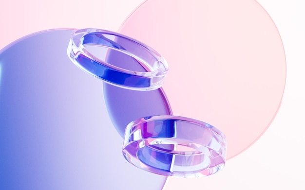 Läpinäkyvä lasi gradienttiväreillä 3d-renderöidä
