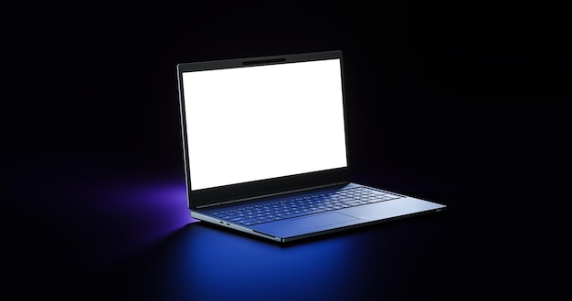 Laptop notebook isolate blank screen display mockup pc copy space