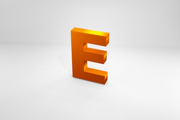 Letter A golden typography 3d render on isolated white background