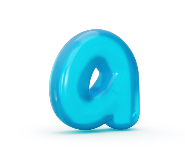 Letter a made of Aqua blue jelly liquid 3d alphabet small letters 3d illustration