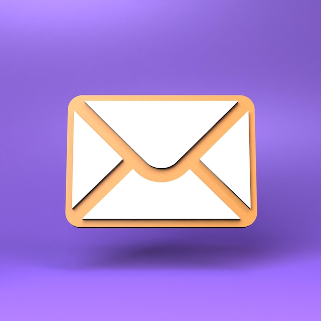Letter or message icon 3d render illustration