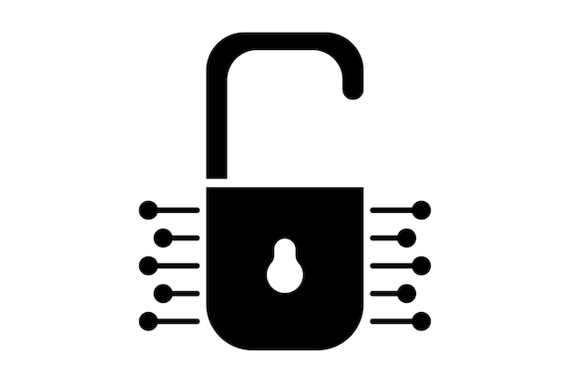 Lock flat app icon minimalist web symbol black sign