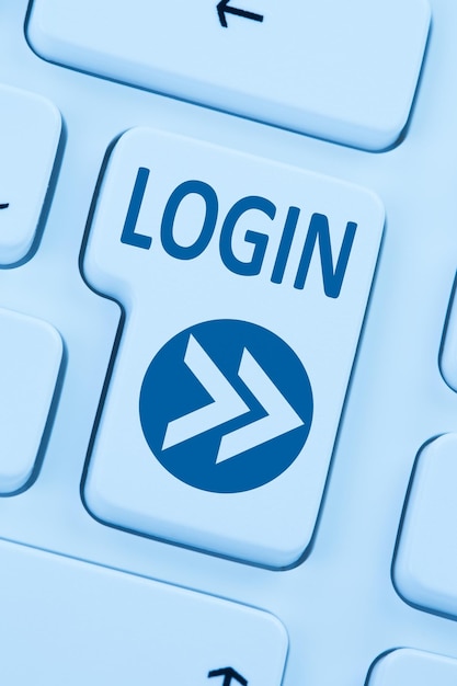 Login button submit blue computer online web