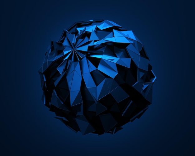 Low Poly Sphere with Chaotic Structure